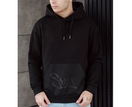 Фото - Чорне худі з логотипом Staff black netting oversize fleece - Men box