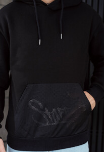 Фото - Черное худи с логотипом Staff black netting oversize fleece - Men box