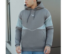 Фото - Сіро-блакитне тепле худі Staff gray & blue logo fleece - Men box