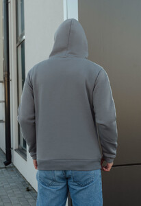 Фото - Сіро-блакитне тепле худі Staff gray & blue logo fleece - Men box