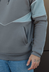 Фото - Сіро-блакитне тепле худі Staff gray & blue logo fleece - Men box