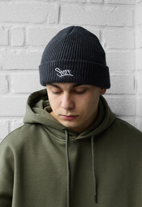 Фото - Зимова темно-сіра шапка Staff 19 logo dark gray - Men box