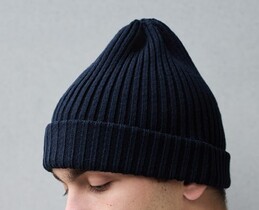 Фото - Однотонная темно-синяя шапка Staff long navy - Men box