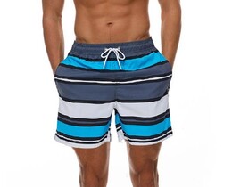 Фото - Полосатые плавательные шорты Escatch синего цвета - Men box