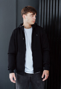 Фото - Однотонне чорне худі Staff zip basic black fleece - Men box