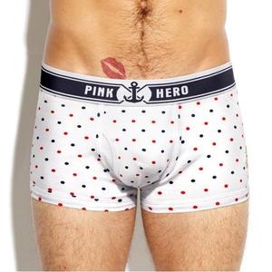 Фото - Стильные белые боксеры в разноцветный горошек  Pink Hero - Men box