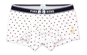 Фото - Стильные белые боксеры в разноцветный горошек  Pink Hero - Men box