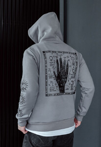 Фото - Теплое худи серого цвета Staff hand fleece - Men box