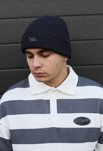 Фото - Серая шапка с логотипом Staff 14 gray logo - Men box