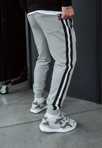Фото - Спортивные штаны с лампасами Staff lampas gray melange fleece - Men box