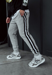 Фото - Спортивные штаны с лампасами Staff lampas gray melange fleece - Men box