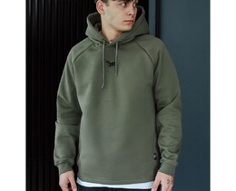 Фото - Чоловіче утеплене худі Staff green gray logo fleece - Men box