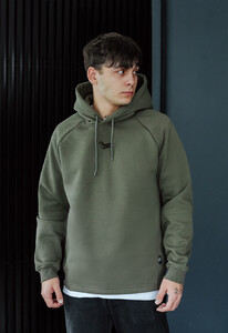 Фото - Чоловіче утеплене худі Staff green gray logo fleece - Men box