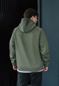 Фото - Чоловіче утеплене худі Staff green gray logo fleece - Men box
