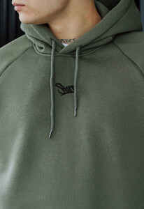 Фото - Чоловіче утеплене худі Staff green gray logo fleece - Men box