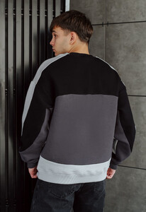Фото - Черно-серый свитшот Staff logo colorblock2 oversize fleece - Men box