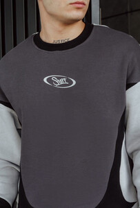 Фото - Черно-серый свитшот Staff logo colorblock2 oversize fleece - Men box