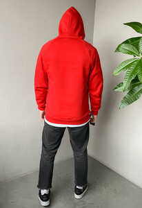 Фото - Червоне тепле худі Staff red logo oversize fleece - Men box
