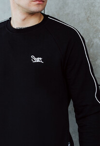 Фото - Черный свитшот с белым кантом Staff kant logo black - Men box