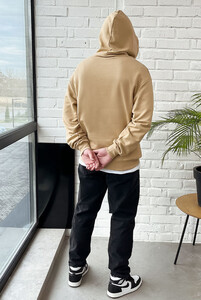 Фото - Бежевое оверсайз худи Staff wolf & logo oversize - Men box