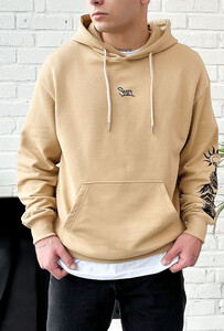 Фото - Бежевое оверсайз худи Staff wolf & logo oversize - Men box