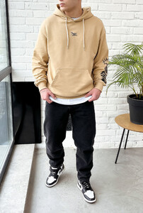 Фото - Бежевое оверсайз худи Staff wolf & logo oversize - Men box