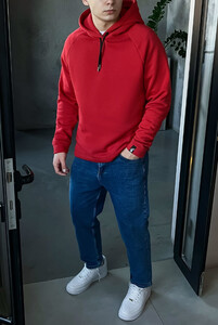 Фото - Зимове худі червоного кольору Staff red basic fleece - Men box