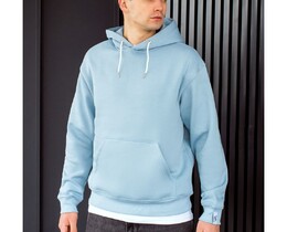 Фото - Голубое утепленное худи Staff light blue basic oversize fleece - Men box