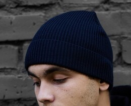 Фото - Мужская темно-синяя повседневная шапка Staff 11 navy - Men box
