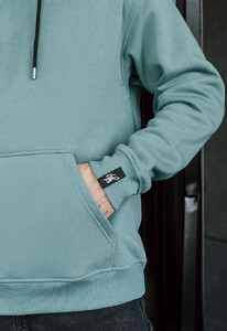 Фото - Однотонне бірюзове худі Staff turquoise basic oversize fleece - Men box