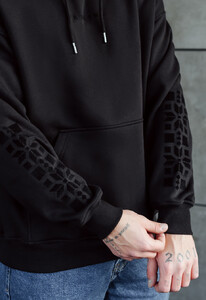 Фото - Черное патриотическое худи Staff ethno oversize fleece - Men box