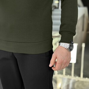 Фото - Теплий світшот Pobedov "Герб" (вишивка). Колір: темний хакі - Men box