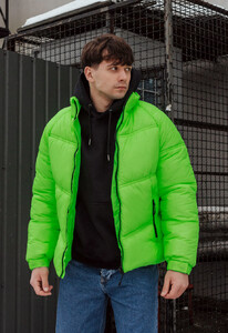 Фото - Люминесцентная зимняя куртка зеленого цвета Staff ilumin green - Men box