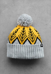 Фото - Зимняя шапка с помпоном Staff yellow & gray pattern pompon - Men box