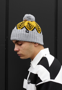 Фото - Зимняя шапка с помпоном Staff yellow & gray pattern pompon - Men box