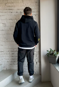 Фото - Черное худи с ярким принтом Staff beckless oversize - Men box