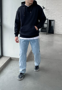 Фото - Однотонное черное худи с лого Staff logo black - Men box