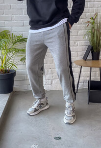 Фото - Спортивні штани сірого кольору Staff li gray melange - Men box