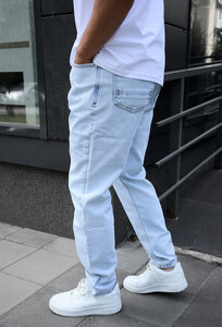 Фото - Светло-голубые мужские джинсы Staff 75 blue white slim - Men box