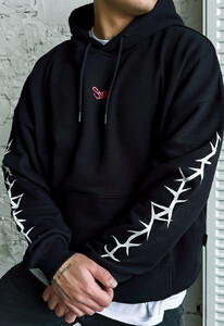 Фото - Черное молодежное худи Staff logo & wire oversize - Men box