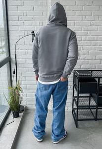 Фото - Повседневное серое худи Staff blue gray logo - Men box
