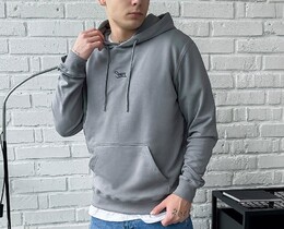 Фото - Повседневное серое худи Staff blue gray logo - Men box