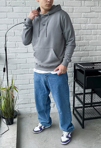 Фото - Повседневное серое худи Staff blue gray logo - Men box