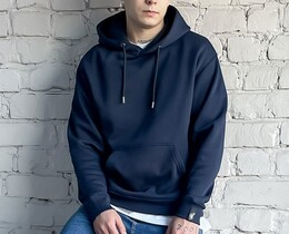 Фото - Темно-синее мужское худи Staff navy basic oversize fleece - Men box