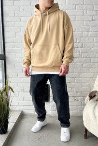 Фото - Бежевое худи с ярким принтом Staff kio oversize - Men box