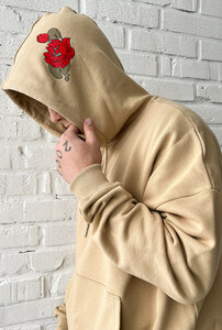Фото - Бежевое худи с ярким принтом Staff kio oversize - Men box