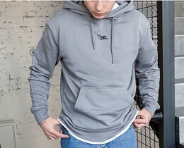 Фото - Худи серого цвета с логотипом Staff gray logo - Men box