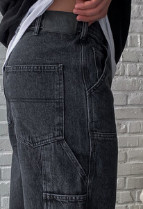 Фото - Молодежные широкие джинсы Staff baggy dark gray - Men box