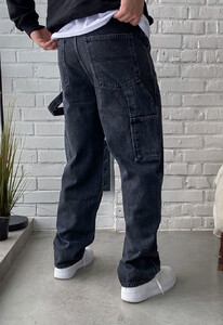 Фото - Молодежные широкие джинсы Staff baggy dark gray - Men box