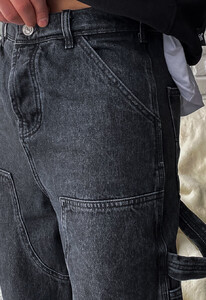 Фото - Молодежные широкие джинсы Staff baggy dark gray - Men box
